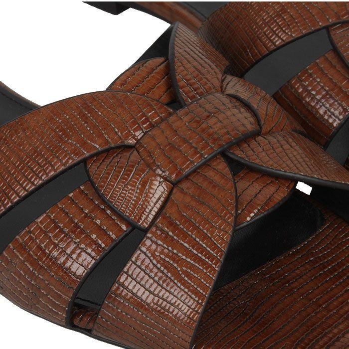 Saint Laurent Lucertola Mules piatto in rilievo 121369517