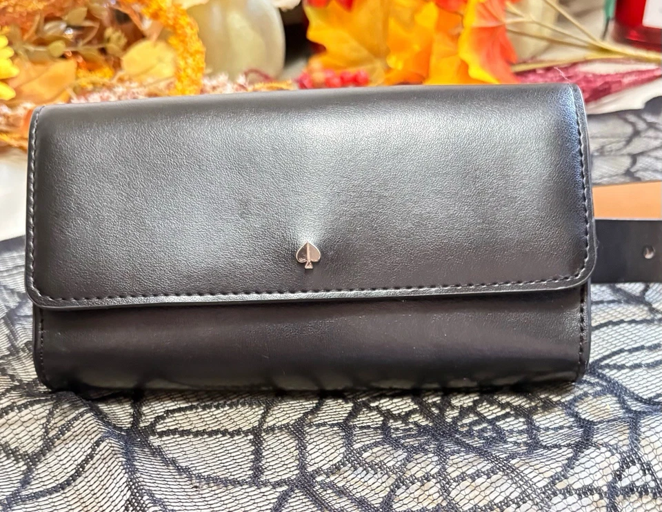 Kate Spade Zip Top Leather Belt Bag Fanny Pack Black L/XL  NWT Retail $98 - Image 2 of 4