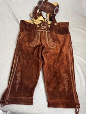 Bavaria Trachten Suspender Mens 36 Brown 100 Real Leather Lederhosen Germany