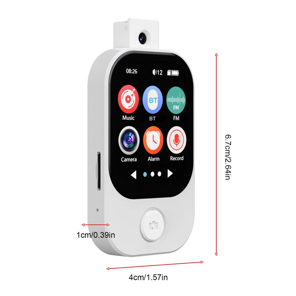 0GB White MP3 Music Player With Camera 2.01in Touchscreen Metal Frame Porta BAJ - Image 4 of 4