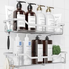 Shower Caddy Large Adhesive Shower Organizer Stainless Steel Shelf Inside Shower