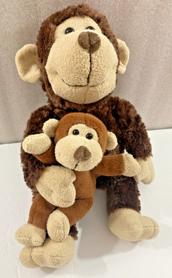 Gund Mother Monkey and Baby Chimp 13'' soft  plush