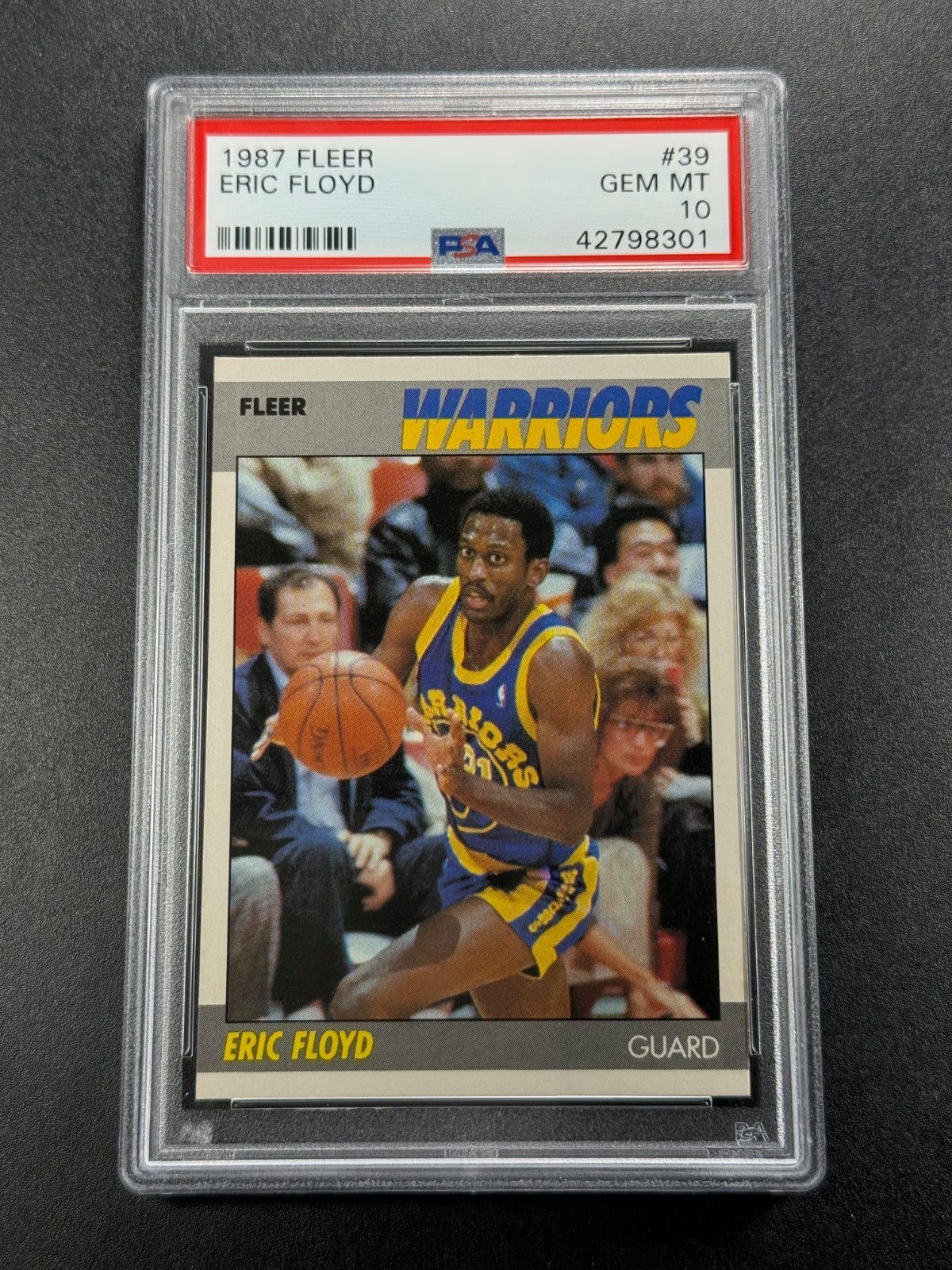 ERIC FLOYD  1987 87-88 FLEER #39 CARD PSA 10 RARE GEM NBA WARRIORS (SET BREAK)