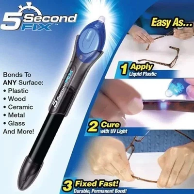 Quick 5 Second UV Light Fix Liquid Glass Welding Compound Repair Glue Pen Tool