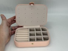 Portable Travel Jewelry Box Organizer 2 Compartment Case