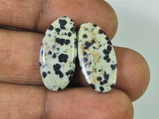 11.90Cts. Natural Dalmation Jasper 11mm X23mm each Cabochon Match Pair b075