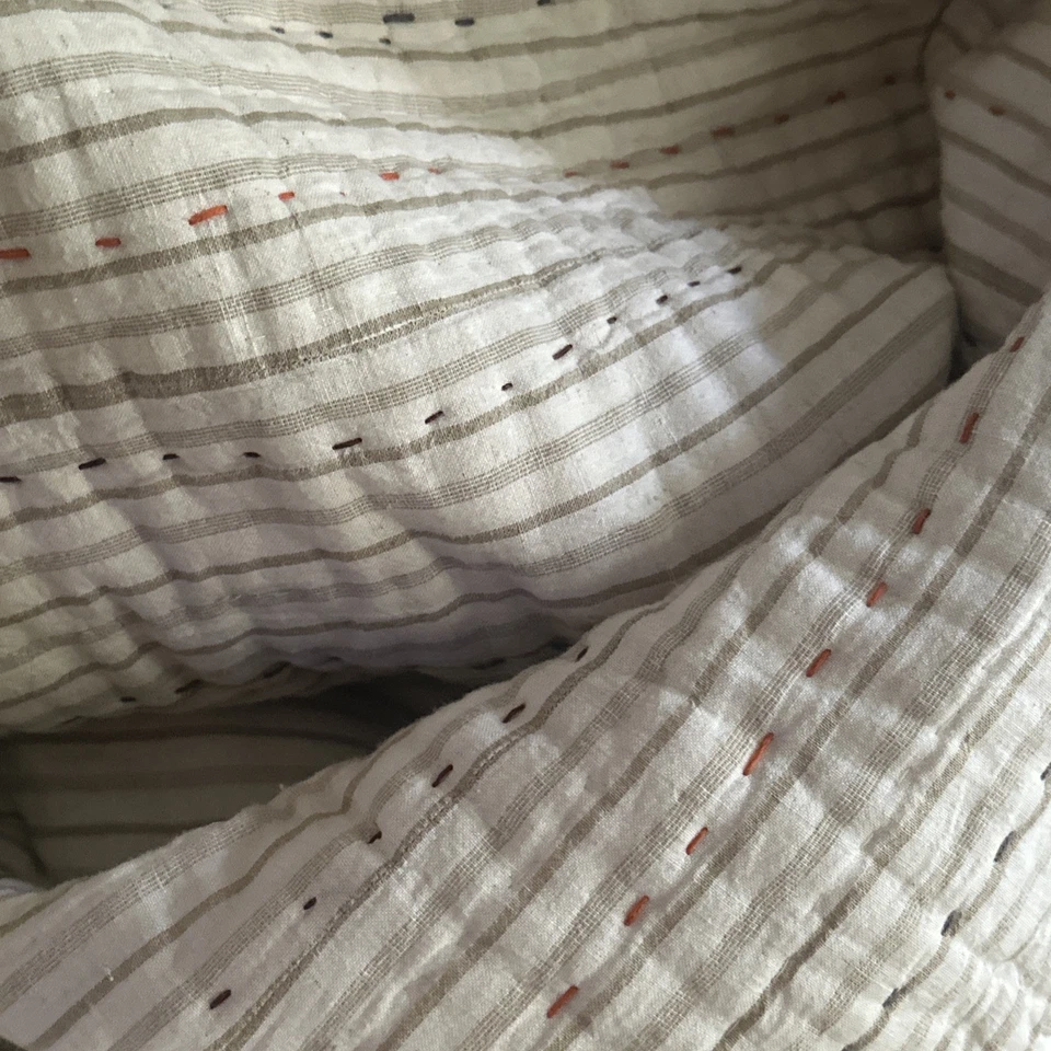 Edredón reversible a rayas con retazos THE COMPANY STORE y 2 fundas de gran tamaño ❤️ Foto 2 de 4