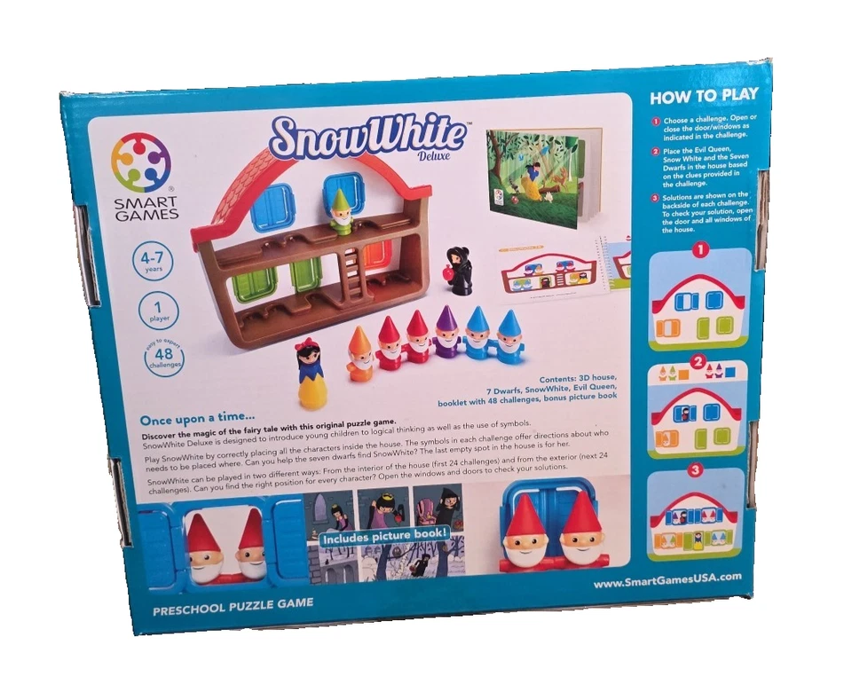 Snow White Deluxe Puzzle Game Smart Games 4-7 years 1 player 48 challenges NIB - Image 2 of 4