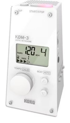 KORG KDM-3-WH Digital Metronom Weiß 30-252 BPM 8 Sounds 19 Beat Timer Modus