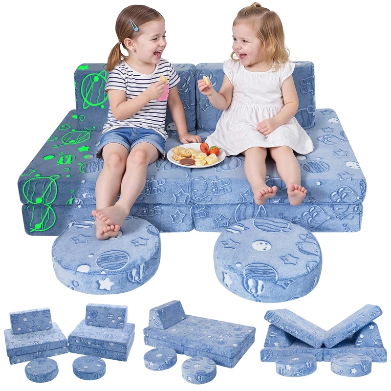 Memorecool Kids Couch 8-Piece Modular Play Couch For Toddlers Glow In The Dark
Opens in a new window