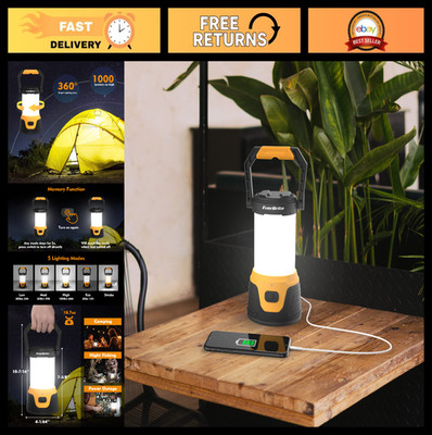 Rechargeable LED Camping Lantern 1000 Lumens, Power Bank, 5 Lighting Modes, Emer