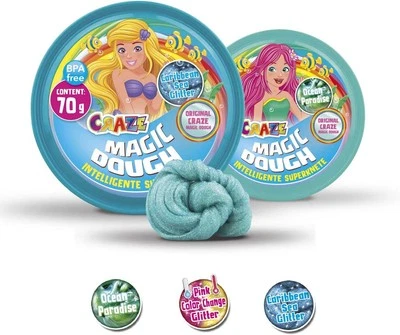 BESUCHE DEN MAGIC DOUGH-STORE MAGIC DOUGH MERMAID - Intelligente Knete für Kinder im Meerjungfrau design,