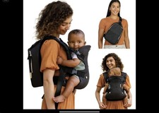 Infantino Flip 4-in-1 Baby Carrier  Crossbody Diaper Bag Set, Black/Gold