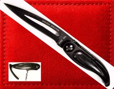 * FOLDING KNIFE*LAGUIOLE*EVOLUTION*BLACK* STEEL+WOOD*CORKSCREW*FRANCE*NEW*