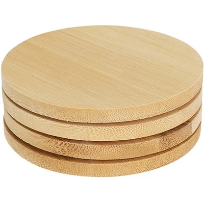 Glasuntersetzer Becheruntersetzer Bambus 10 cm 4er Set Untersetzer für Becher - Bild 1 von 3