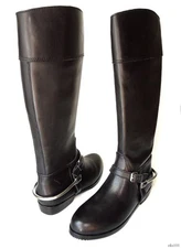 Pour La Victoire black TALL FLAT BOOTS size 7.5 Equestrian riding-style stirrup