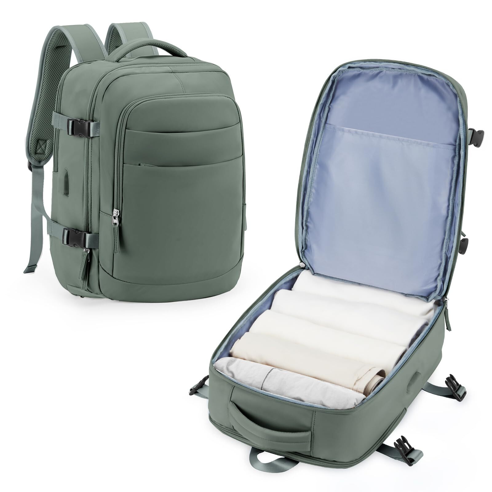 Women's Anti-Theft Laptop Travel Backpack with USB Port & Flight Approval-image