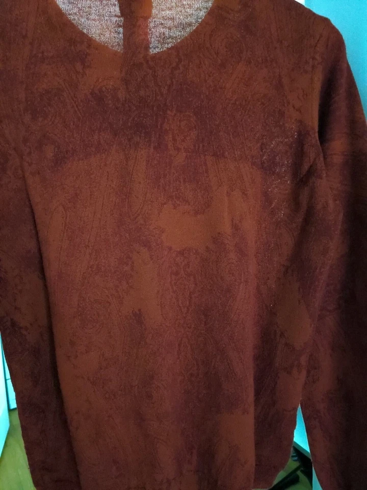 Cárdigan de lana tejido vintage KENZO PARIS rojo cachemir talla L Italia 14511 LE Foto 3 de 4