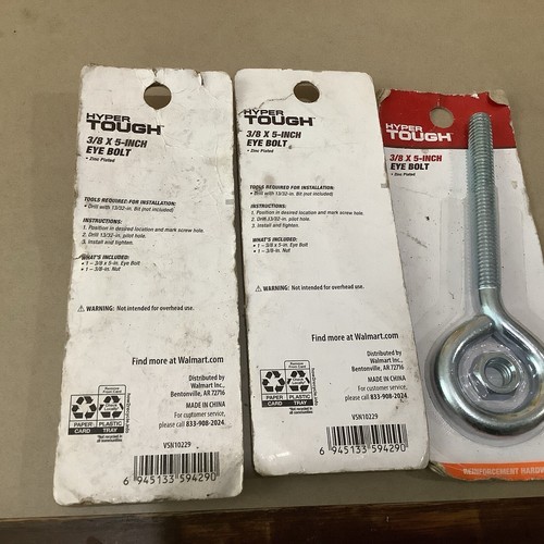 EYE BOLT W/NUT 3/8X5in SS 3x - Picture 2 of 2