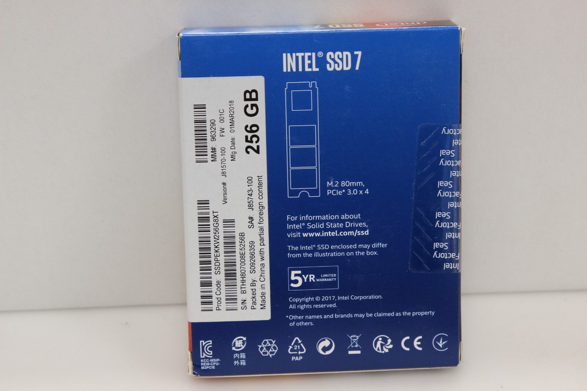 Intel Solid State Drive, 760p Series, 256 GB SSD M.2 Intel Solid State Drive, 760p Series, 256 GB SSD M.2