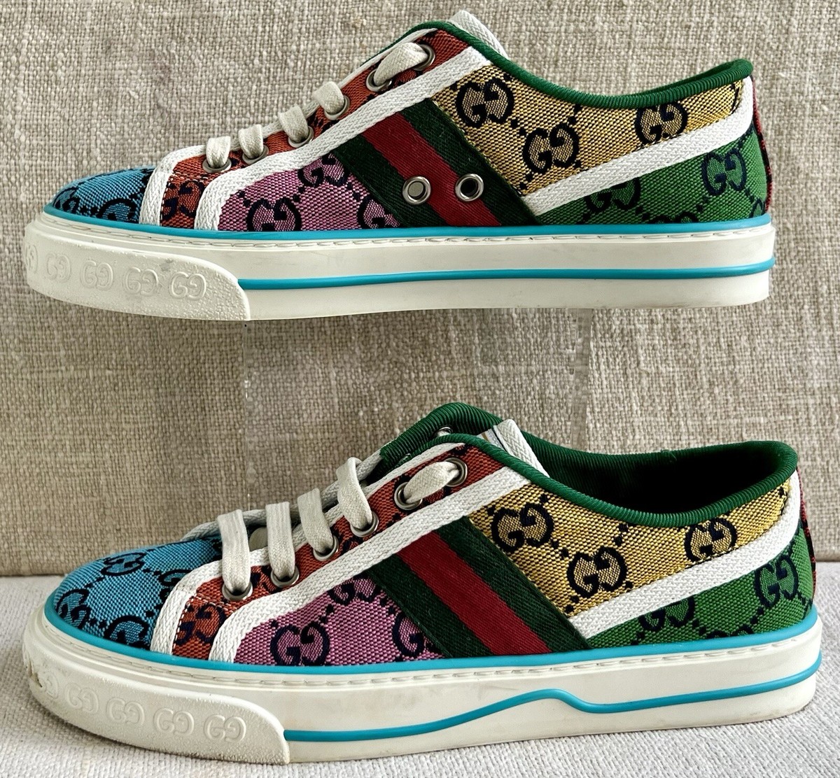 ●GUCCI●TENNIS 1977●シェリーライン・GG柄・水玉 ●スニーカー 美品 GUCCI グッチ TENNIS テニス 1977 ハイカット スニーカー