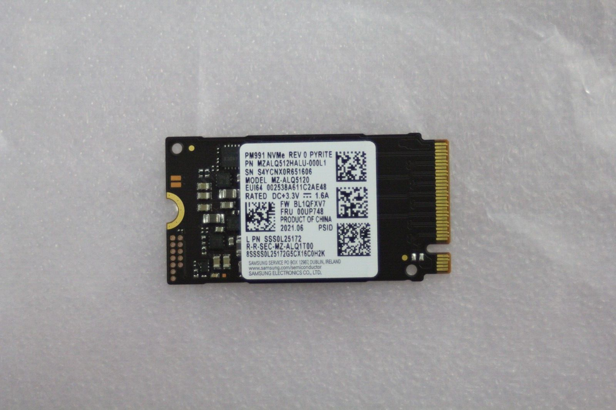 512gb Samsung SSD M.2 2242 Pm991 NVMe Mzalq512halu-000l1 Mz