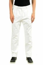 Hugo Boss "T-Borden" Men's White Stretch Pleated Casual Pants US 32 IT 48