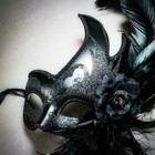 Black Cigno Swan Venetian Black Feather Women Halloween Masquerade Ball Mask