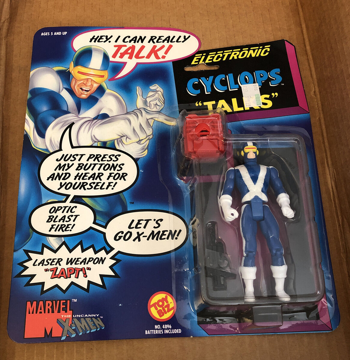 Marvel X-men Electronic Cyclops Talks Action Figure Toy Biz 1991 Super Hero  for sale online