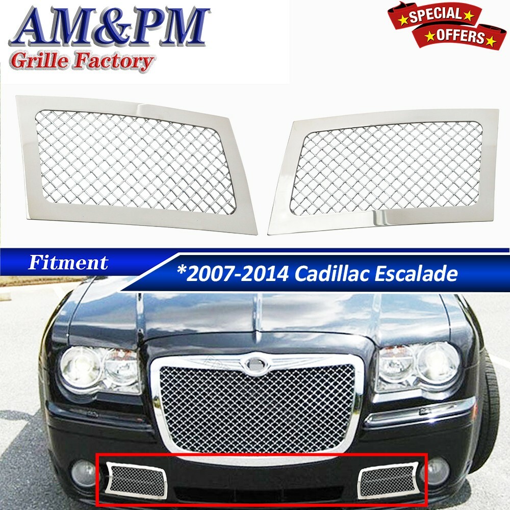 2007-14 Cadillac Escalade Stainless Steel Mesh Grille Chrome Bumper Insert