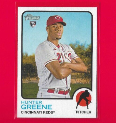 2022 Topps Heritage High Number Hunter Greene Rookie Card, Cincinnati Reds #694