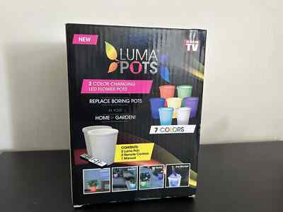 Luma Pots 2 Pack LED 7 Color Flower Pots New/Sealed