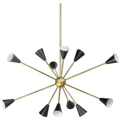 Matte Black Sputnik Chandelier 12 Arms Iconic Industrial Fixture For Modern Home