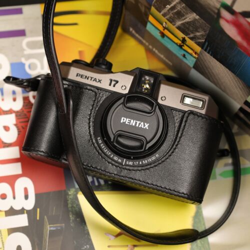 Medio estuche de cuero de vaca genuino para cámara cubierta para protección Pentax 17 hecha a mano - Imagen 13 de 74