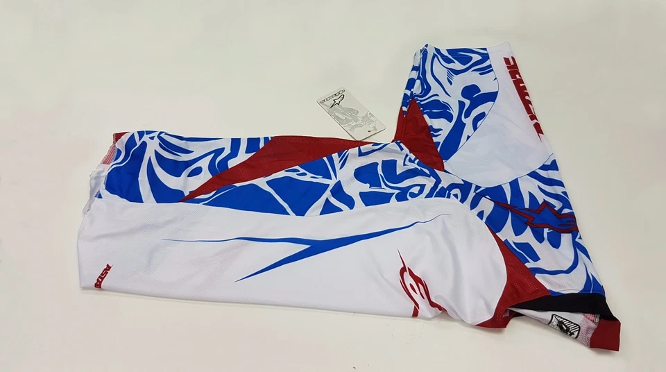 Camiseta deportiva para hombre AlpineStars Gravity manga 3/4 blanca azul roja talla XL Foto 3 de 4