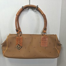 Petusco Designer Handbag Duffel Brown Leather Equestrian Horses Design  Spain