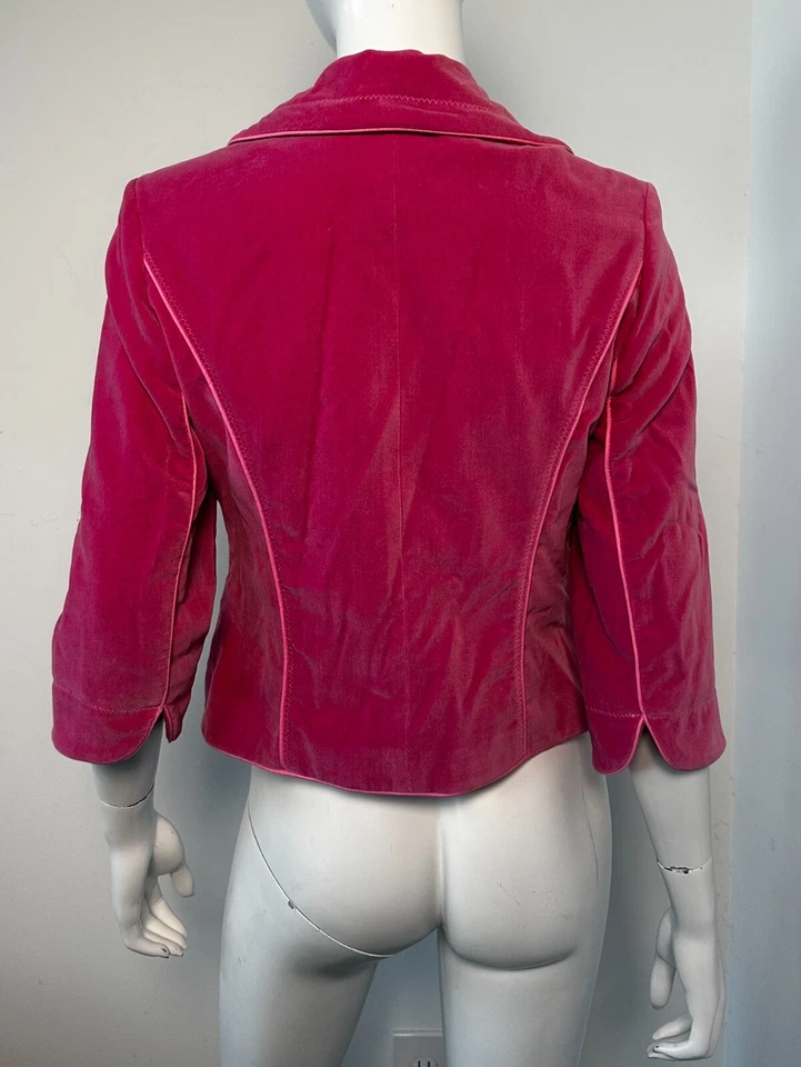 Blazer chaqueta a medida de terciopelo rosa Cynthia Steffe talla 4 Foto 2 de 4
