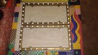 2 stunning Nos vtg 50s license plate frames with fluorescent plastic 'jewels'