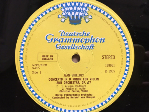 SIBELIUS-Concerto For Violin -DGG 138 961 SLPM-LP 1965 *Part Of BUY 3 For £10* - Foto 3 di 4