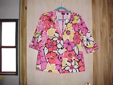 Westbound Women's Floral 3/4 Sleeve Jacket White/pink/yellow/black Size S Nwt