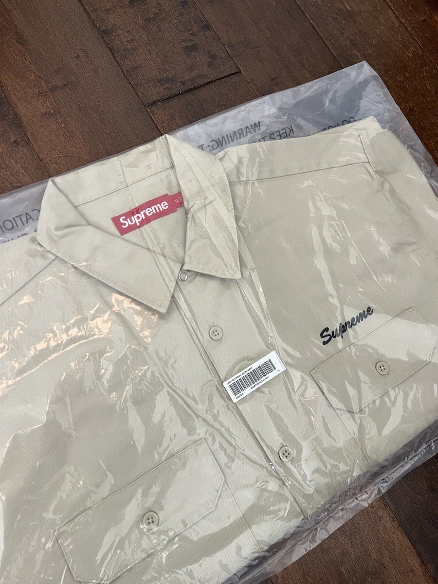 Supreme SS24 Our Lady God Bless Supreme Work Shirt Khaki Size XL
