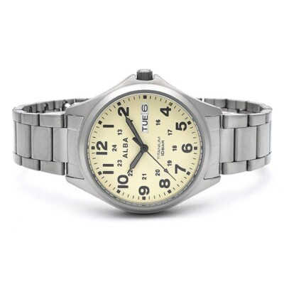 SEIKO Watch ALBA Quartz Titanium Waterproof AQPJ401 Men's Watch