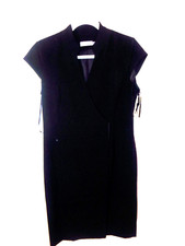 nwt calvin klein sz.10 black button-snap wrap dress