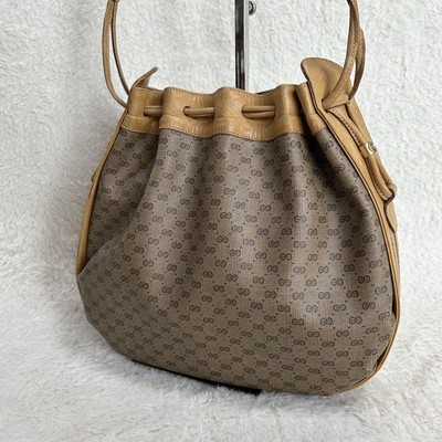 Authentic gucci y2k Shoulder bag drawstring type GG sherry line 