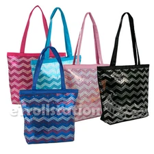 Girls Kids Youth Sequin Chevron Wave Shoulder Dance Gymnastics Cheer Tote Bag