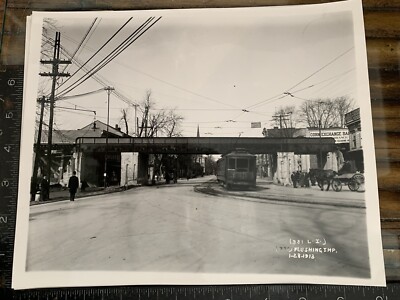 1913 flushing long island rail Road LIRR Queens 8 x 10 reprint photo NYC Trestle