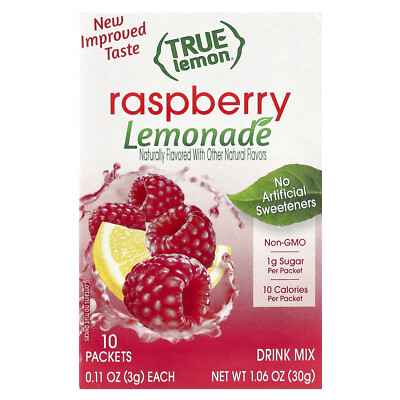 True Lemon , Raspberry Lemonade, 10 Packets, 0.11 oz (3 g) Each
