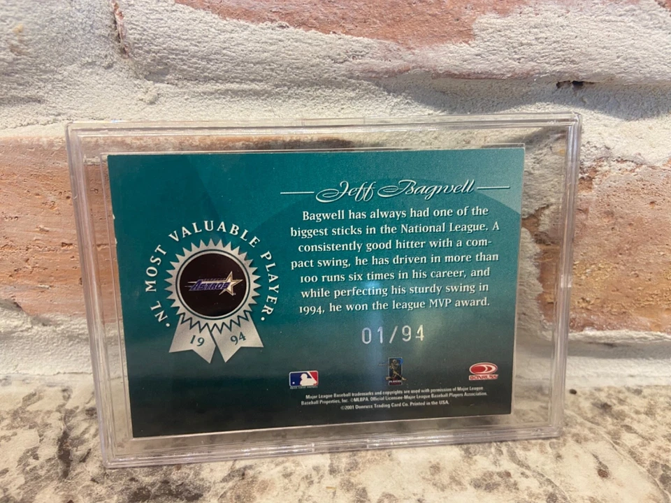 Jeff Bagwell Autograph Card Signature Series 1/94 Donruss 2001 - Image 2 of 2