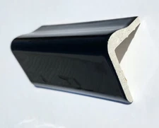 Glossy Black V Cap Ceramic Tile Countertop And Corner