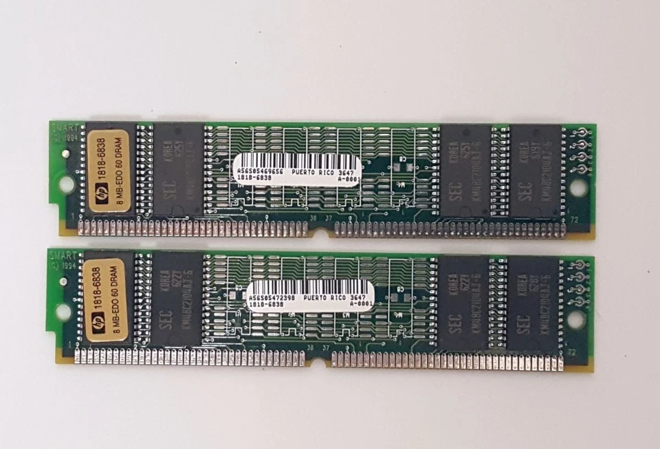 16MB (2 x 8MB) Matched Pair 72-Pin 60ns EDO SIMM - Image 2 of 4